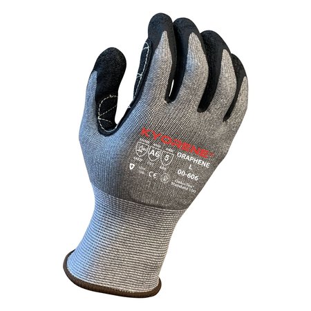 KYORENE 13g Gray Kyorene Graphene
A6 Liner with Black Crinkle Latex
Palm Coating (XXL) PK  Gloves 00-606 (XXL)